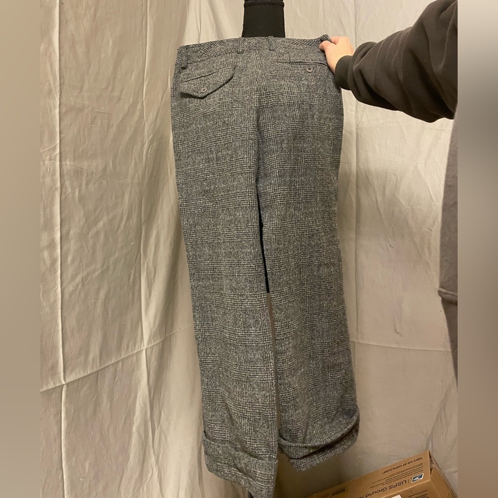 DKNY Women's Gray and Blue Wool Trousers - Picture 2 of 8